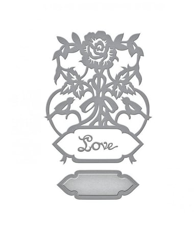 سبيلبينديرز قالب قص شكل وردة وطائر