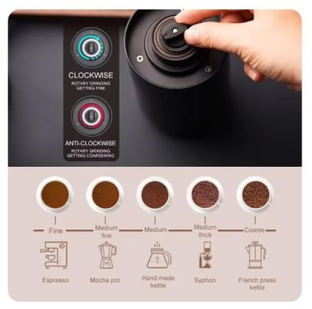 مطحنة قهوة كهربائية لاسلكية بمنفذ شحن USB