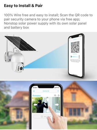 كاميرا مراقبة طاقة شمسية ذكية متحركه hd