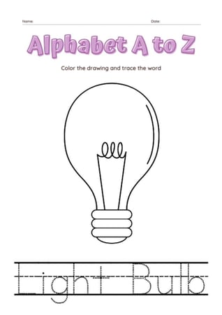 انشطة تلوين للاطفال Alphabet A to Z إنجليزي