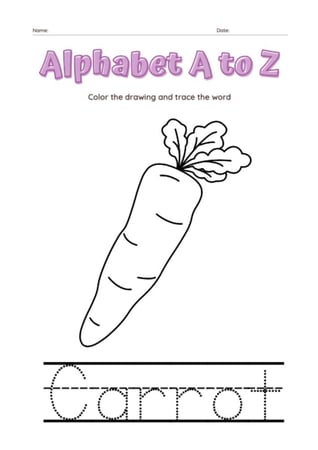 انشطة تلوين للاطفال Alphabet A to Z إنجليزي