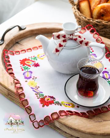 3698 مفرش انتيك مطرز خيوط الربيع