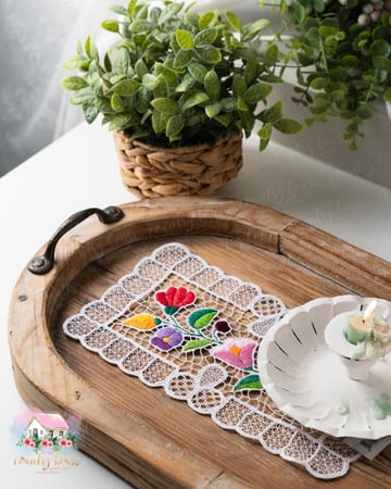 مفرش تطريز ملون كلاسيكي 4 - المنزل الريفي الهادئ