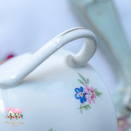 كوب مع صحن انتيك من رويال أديرلي وباراجون - المنزل الريفي الهادئ