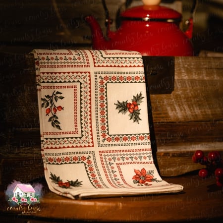 مفرش مربعات بأزهار الشتاء - المنزل الريفي الهادئ