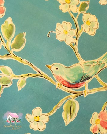 صينية خشبية موردة أزرق - المنزل الريفي الهادئ