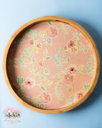 صينية خشبية موردة زهري - المنزل الريفي الهادئ