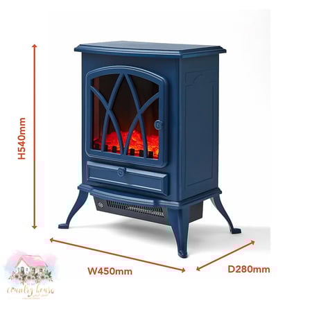 مدفأة كلاسيكية كهربائية لون كحلي - المنزل الريفي الهادئ