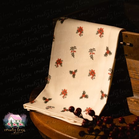 مفرش بنقوش شتوية ناعمة - المنزل الريفي الهادئ