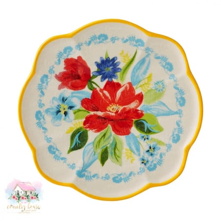 طقم كوب فاخرة مع الصحون والستاند 9-قطع - المنزل الريفي الهادئ