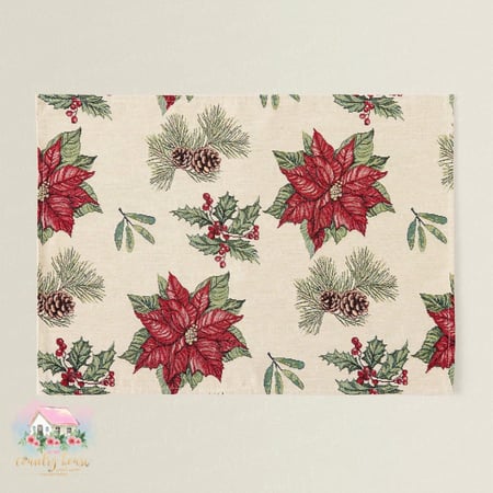 لبادة الوردة الحمراء الشتوية - المنزل الريفي الهادئ