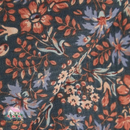 مفرش كحلي مورد كلاسيكي