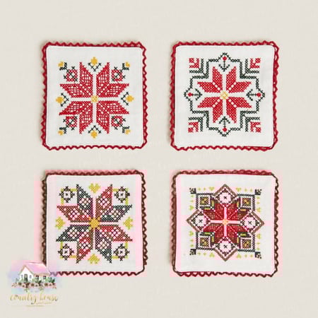 طقم كوسترات مطرزة مميزة - المنزل الريفي الهادئ