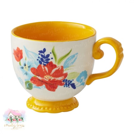 طقم كوب فاخرة مع الصحون والستاند 9-قطع - المنزل الريفي الهادئ