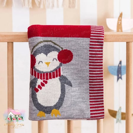 بطانية برسومات شتوية - المنزل الريفي الهادئ