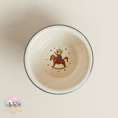 زبدية الدب والحصان الخزفية - المنزل الريفي الهادئ