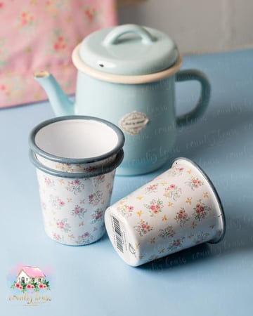 كوب زهور الفجر المعدني - المنزل الريفي الهادئ