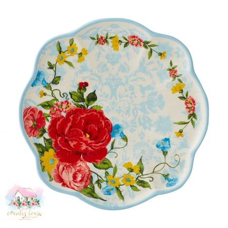 طقم كوب فاخرة مع الصحون والستاند 9-قطع - المنزل الريفي الهادئ