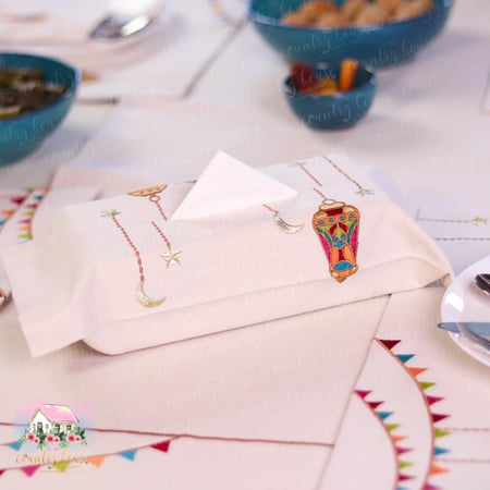 حافظة مناديل المائدة الرمضانية - المنزل الريفي الهادئ