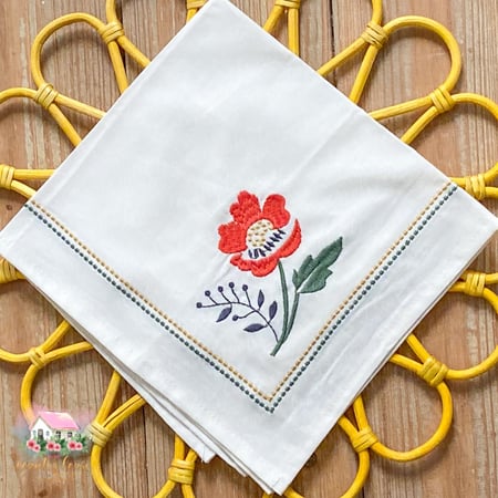 3354 مفرش الوردة البرتقالية مطرز