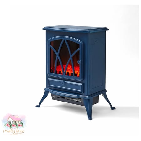 مدفأة كلاسيكية كهربائية لون كحلي - المنزل الريفي الهادئ