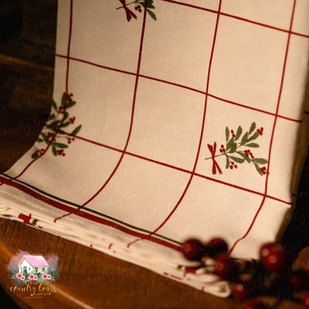 مفرش شتوي بمربعات كبيرة - المنزل الريفي الهادئ