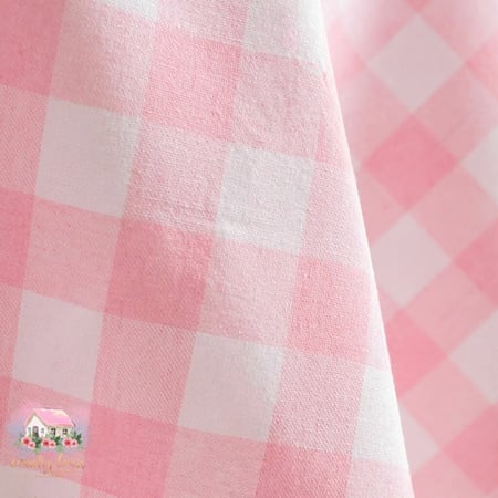 8127 مفرش طاولة زهري كاروهات دائري