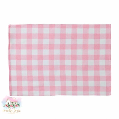 لبادة قماشية كاروهات لون زهري - المنزل الريفي الهادئ