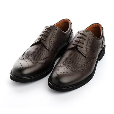 جزمة ديربي نقش سدو – جلد طبيعي فاخر لون بني