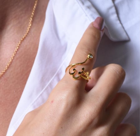 خاتم بالاسم مع زركون