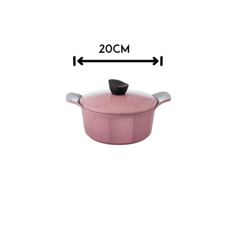 طقم قدور  جرانيت جويل 12 قطعة  وردي