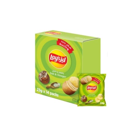 شرائح بطاطس من ليز ، بطعم الملح والخل، 14 حبة 25 جم