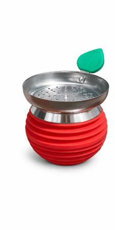 راس شيشة تفاحة راس أبل أون توب من المعدن المغطى بالسيليكون المقاوم للحرارة