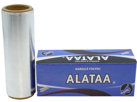 علبة قصدير رول العطاء تظهر رول الالمونيوم جانب العلبة رول شيشة وطبخ