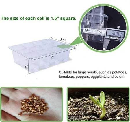 صينية تشتيل 12 خلية شفافة