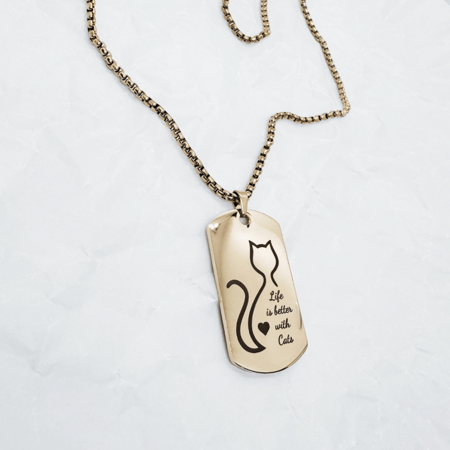سلسال لمحب القطط الحياةأجمل مع القطط Life is better with cats Necklace