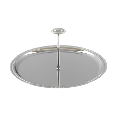 شيالة دائري فضي وسط مطرز أنيقة