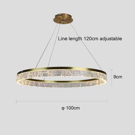 ثريا مودرن ذهبي زيتي 3 اضاءات 42 واط قطر 100 سم