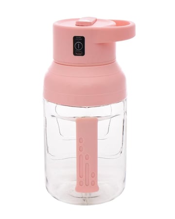 كوب عصارة بلاستيكي كبير محمول متعدد الاستخدامات وردي / Generic Plastic Large Portable Multi Use Juicer Machine Cup Pink