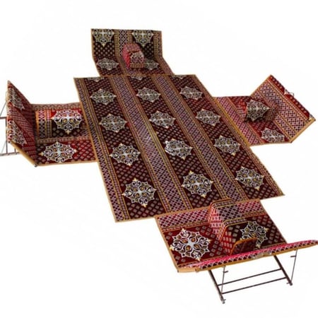 طقم جلسة ارضي للرحلات والتخييم , 9 قطع