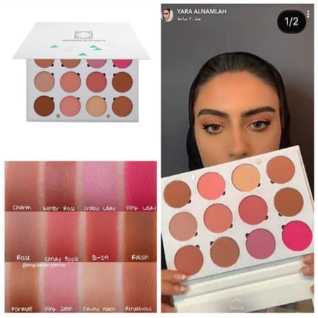 باليت احمر خدود بلاشر اوفرا 12 لون