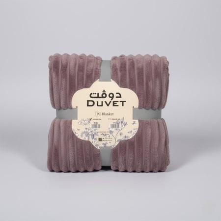 بطانية شتوي دوفت فلانيل مخملية مفرد ونص موف