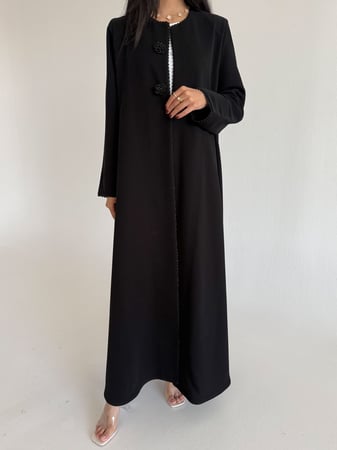 أميره | عباية صيفية كريب إندونيسي مع كلفه كرستال بوردتين