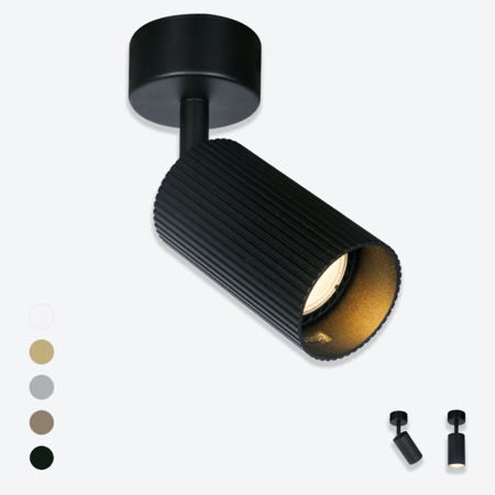 إطار إنارة  أسود مدور فردي قابل للتوجيه  FORS-5-2-B