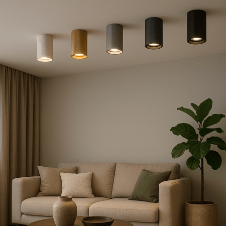 إطار إنارة سقفى ثابت دائرى أبيض