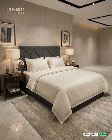 مفرش فندقي مقلم 2 سم عدة الوان