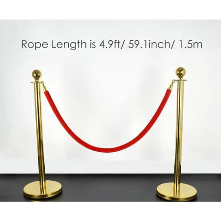 دريم هاي حاجز ستاند ستانليس ستيل مع حبل مخمل -  1.5 متر - 95x32 سم