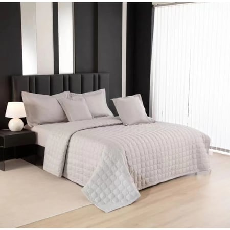 طقم مفارش مضغوط - 6 قطع - 200x200 سم - رمادي