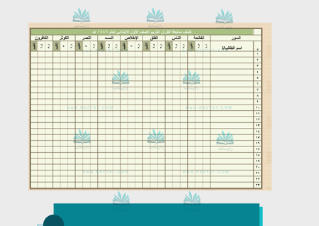 سجل متابعة الصف الأول ابتدائي