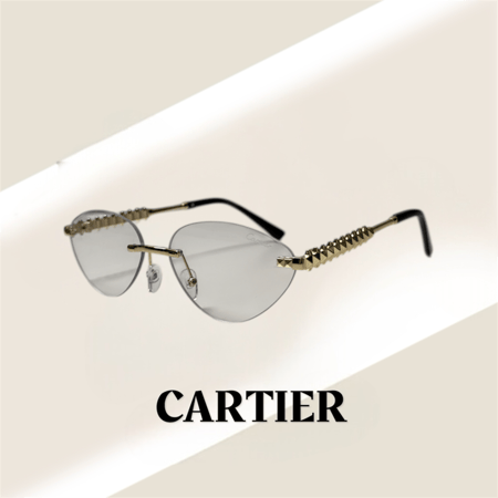 نظارة كارتير باللون الذهبي بدون إطار بعدسة شفافة